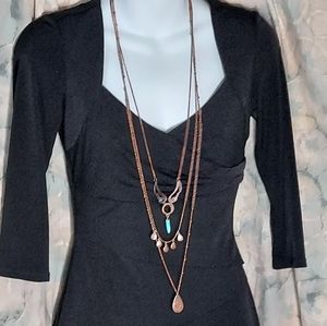 3/$15 NWT Nadine West copper tone layered necklace